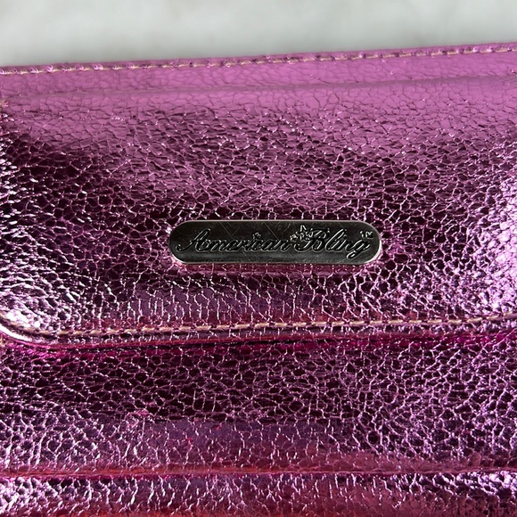 American Bling Pink metallic wallet - Picture 2 of 16